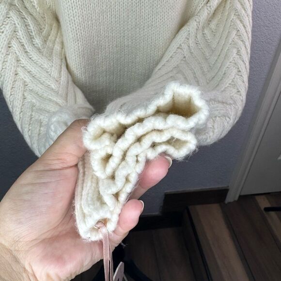 New! Sincerely Jules Off White Pull-On High Neck Soft Women’s Sweater Sz M - Picture 8 of 11